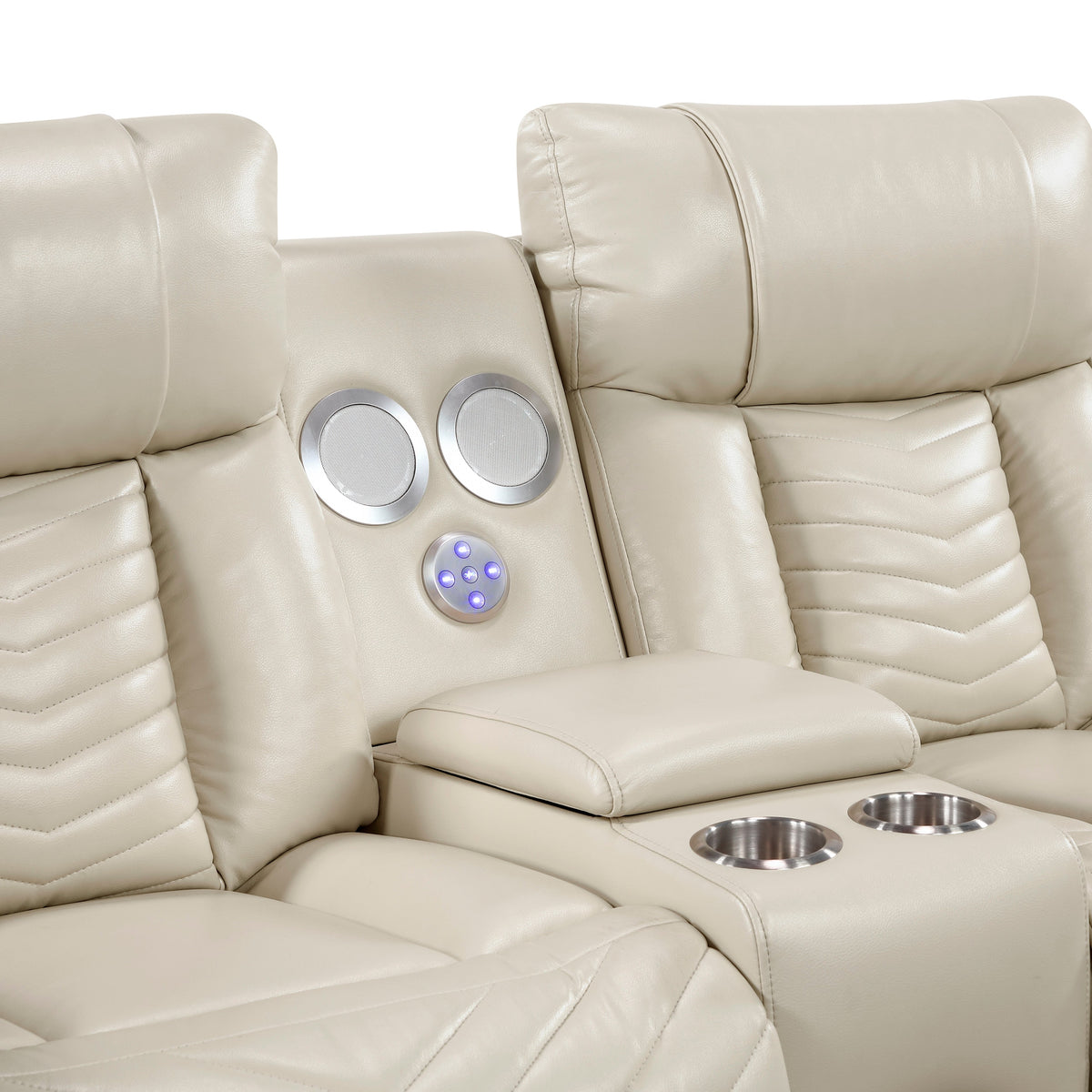 Huron Beige 2-Piece Power Double Reclining Set by Homelegance at Eve Furniture