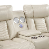 Huron Beige 2-Piece Power Double Reclining Set by Homelegance at Eve Furniture