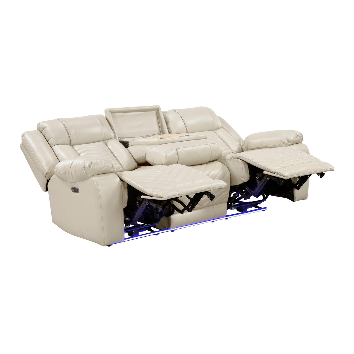 Huron Beige 2-Piece Power Double Reclining Set by Homelegance at Eve Furniture