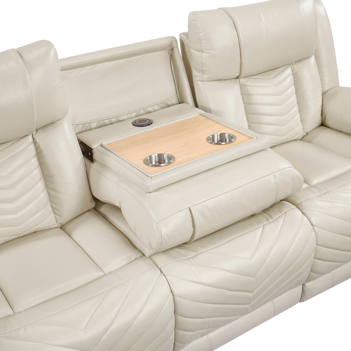 Huron Beige 2-Piece Power Double Reclining Set by Homelegance at Eve Furniture