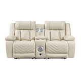 Huron Beige 2-Piece Power Double Reclining Set by Homelegance at Eve Furniture