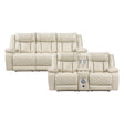 Huron Beige 2-Piece Power Double Reclining Set by Homelegance at Eve Furniture