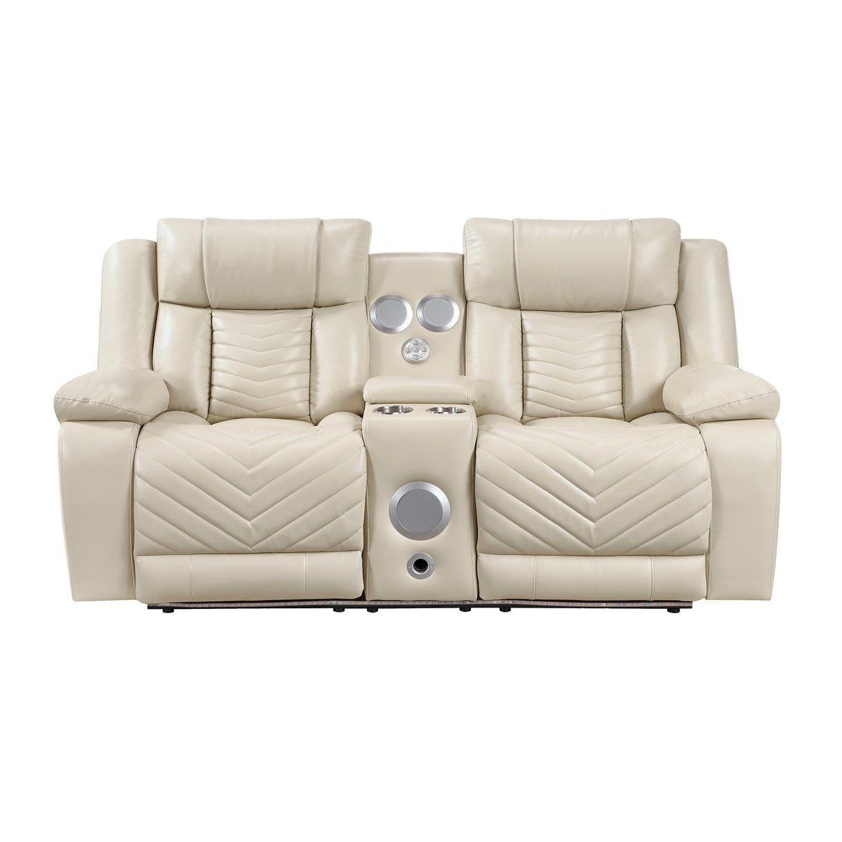 Huron Beige Power Double Reclining Living Room Set by Homelegance at Eve Furniture
