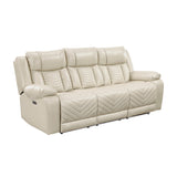 Huron Beige Power Double Reclining Living Room Set by Homelegance at Eve Furniture
