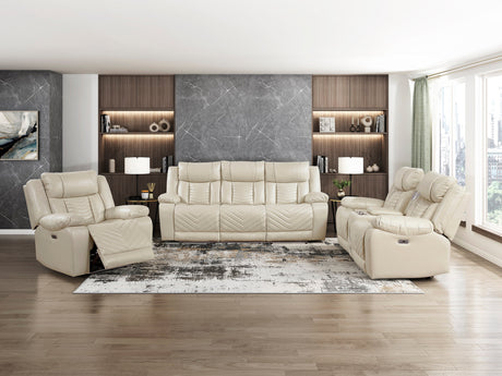 Huron Beige Power Double Reclining Sofa by Homelegance at Eve Furniture