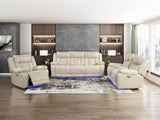 Huron Beige Power Double Reclining Sofa by Homelegance at Eve Furniture