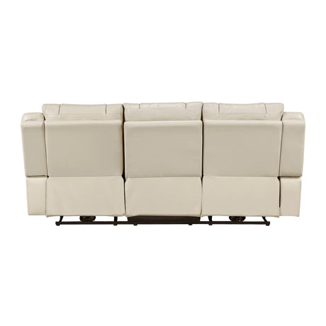 Huron Beige Power Double Reclining Sofa by Homelegance at Eve Furniture