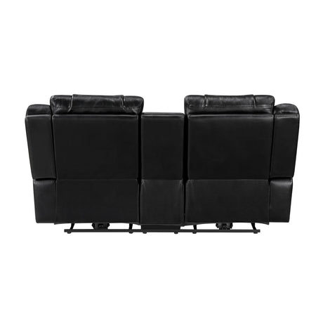 Huron Black 2-Piece Power Double Reclining Set by Homelegance at Eve Furniture