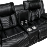 Huron Black 2-Piece Power Double Reclining Set by Homelegance at Eve Furniture