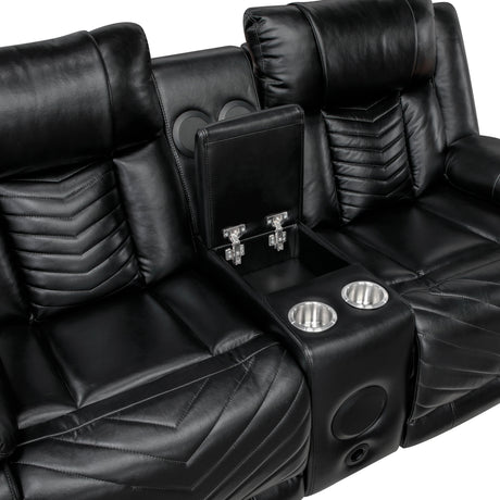 Huron Black 2-Piece Power Double Reclining Set by Homelegance at Eve Furniture
