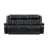 Huron Black 2-Piece Power Double Reclining Set by Homelegance at Eve Furniture