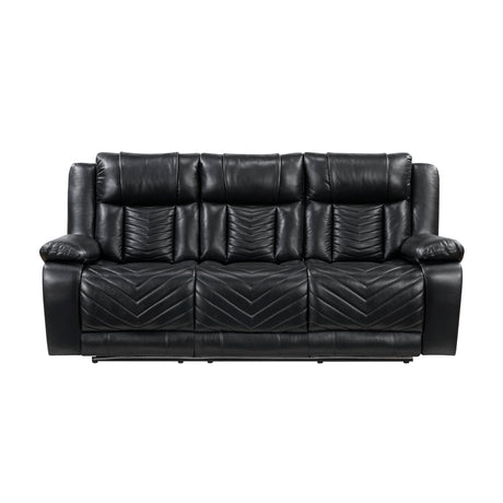 Huron Black 2-Piece Power Double Reclining Set by Homelegance at Eve Furniture