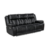 Huron Black 2-Piece Power Double Reclining Set by Homelegance at Eve Furniture
