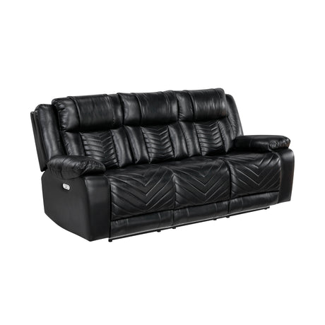 Huron Black 2-Piece Power Double Reclining Set by Homelegance at Eve Furniture