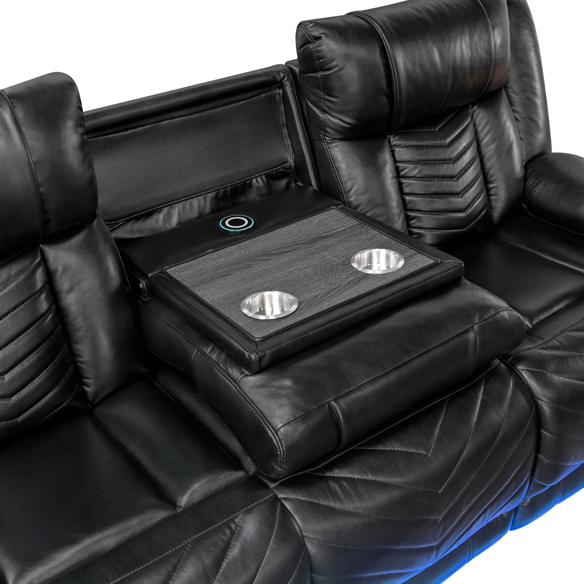 Huron Black 2-Piece Power Double Reclining Set by Homelegance at Eve Furniture
