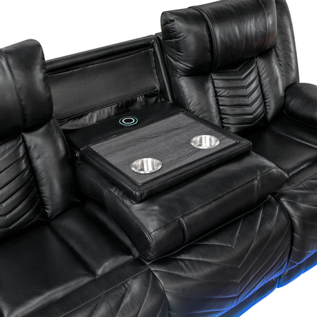 Huron Black 2-Piece Power Double Reclining Set by Homelegance at Eve Furniture