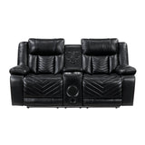 Huron Black Power Double Reclining Living Room Set by Homelegance at Eve Furniture