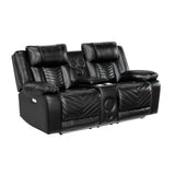 Huron Black Power Double Reclining Living Room Set by Homelegance at Eve Furniture