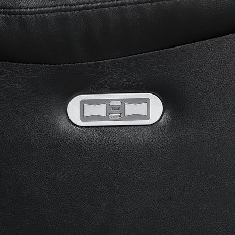 Huron Black Power Double Reclining Loveseat with Center Console by Homelegance at Eve Furniture