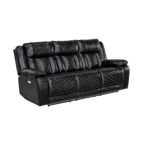 Huron Black Power Double Reclining Sofa by Homelegance at Eve Furniture