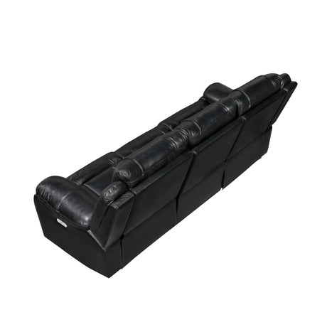 Huron Black Power Double Reclining Sofa by Homelegance at Eve Furniture