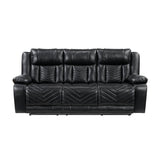 Huron Black Power Double Reclining Sofa by Homelegance at Eve Furniture