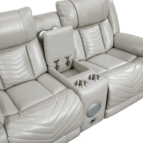 Huron Gray 2-Piece Power Double Reclining Living Room Set by Homelegance at Eve Furniture