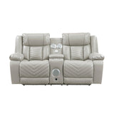 Huron Gray 2-Piece Power Double Reclining Living Room Set by Homelegance at Eve Furniture