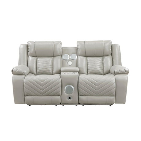 Huron Gray 2-Piece Power Double Reclining Living Room Set by Homelegance at Eve Furniture