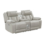 Huron Gray 2-Piece Power Double Reclining Living Room Set by Homelegance at Eve Furniture