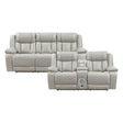 Huron Gray 2-Piece Power Double Reclining Living Room Set by Homelegance at Eve Furniture