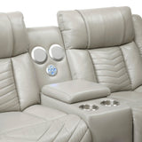 Huron Gray Power Double Reclining Living Room Set by Homelegance at Eve Furniture
