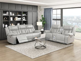 Huron Gray Power Double Reclining Living Room Set by Homelegance at Eve Furniture