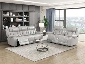 Huron Gray Power Double Reclining Living Room Set by Homelegance at Eve Furniture