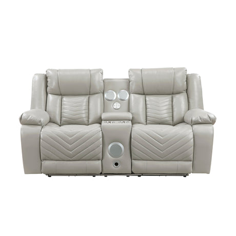 Huron Gray Power Double Reclining Living Room Set by Homelegance at Eve Furniture