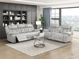 Huron Gray Power Double Reclining Living Room Set by Homelegance at Eve Furniture