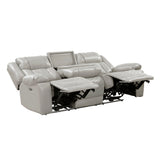 Huron Gray Power Double Reclining Living Room Set by Homelegance at Eve Furniture