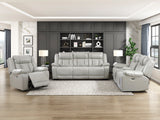 Huron Gray Power Double Reclining Living Room Set by Homelegance at Eve Furniture