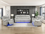 Huron Gray Power Double Reclining Loveseat with Center Console by Homelegance at Eve Furniture