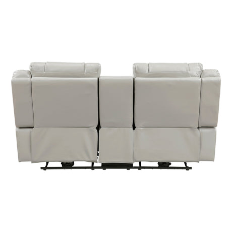Huron Gray Power Double Reclining Loveseat with Center Console by Homelegance at Eve Furniture