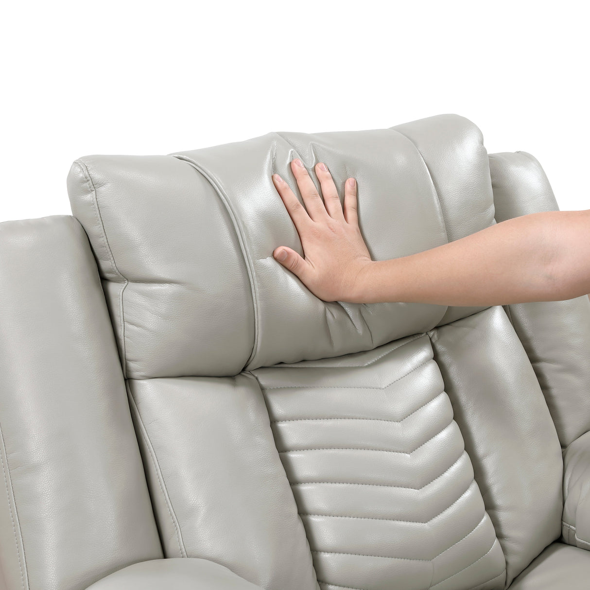Huron Gray Power Double Reclining Sofa by Homelegance at Eve Furniture