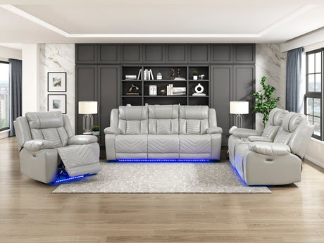 Huron Gray Power Double Reclining Sofa by Homelegance at Eve Furniture