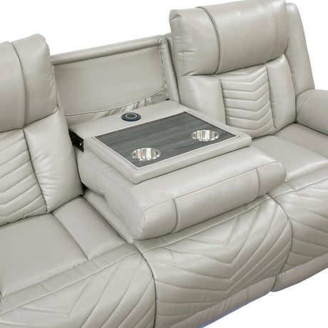Huron Gray Power Double Reclining Sofa by Homelegance at Eve Furniture