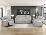 Huron Gray Power Double Reclining Sofa by Homelegance at Eve Furniture