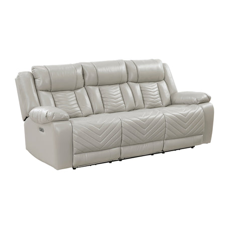 Huron Gray Power Double Reclining Sofa by Homelegance at Eve Furniture