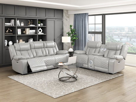 Huron Gray Power Double Reclining Sofa by Homelegance at Eve Furniture