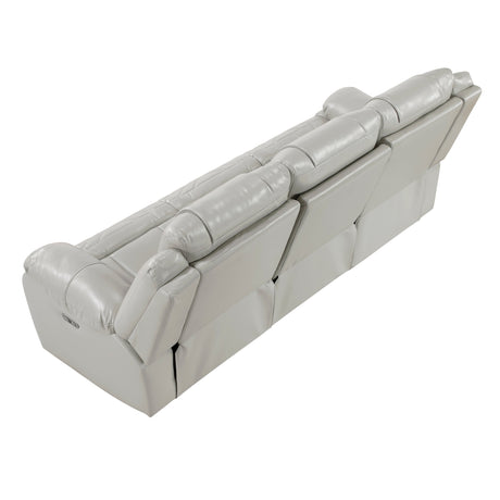 Huron Gray Power Double Reclining Sofa by Homelegance at Eve Furniture