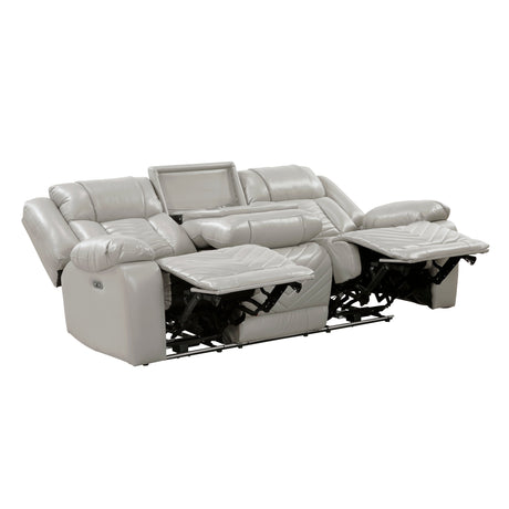 Huron Gray Power Double Reclining Sofa by Homelegance at Eve Furniture