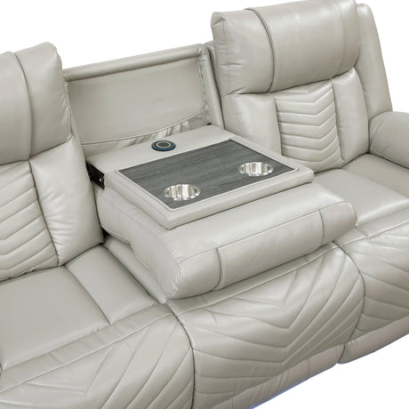 Huron Gray Power Double Reclining Sofa by Homelegance at Eve Furniture