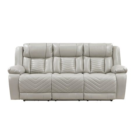 Huron Gray Power Double Reclining Sofa by Homelegance at Eve Furniture